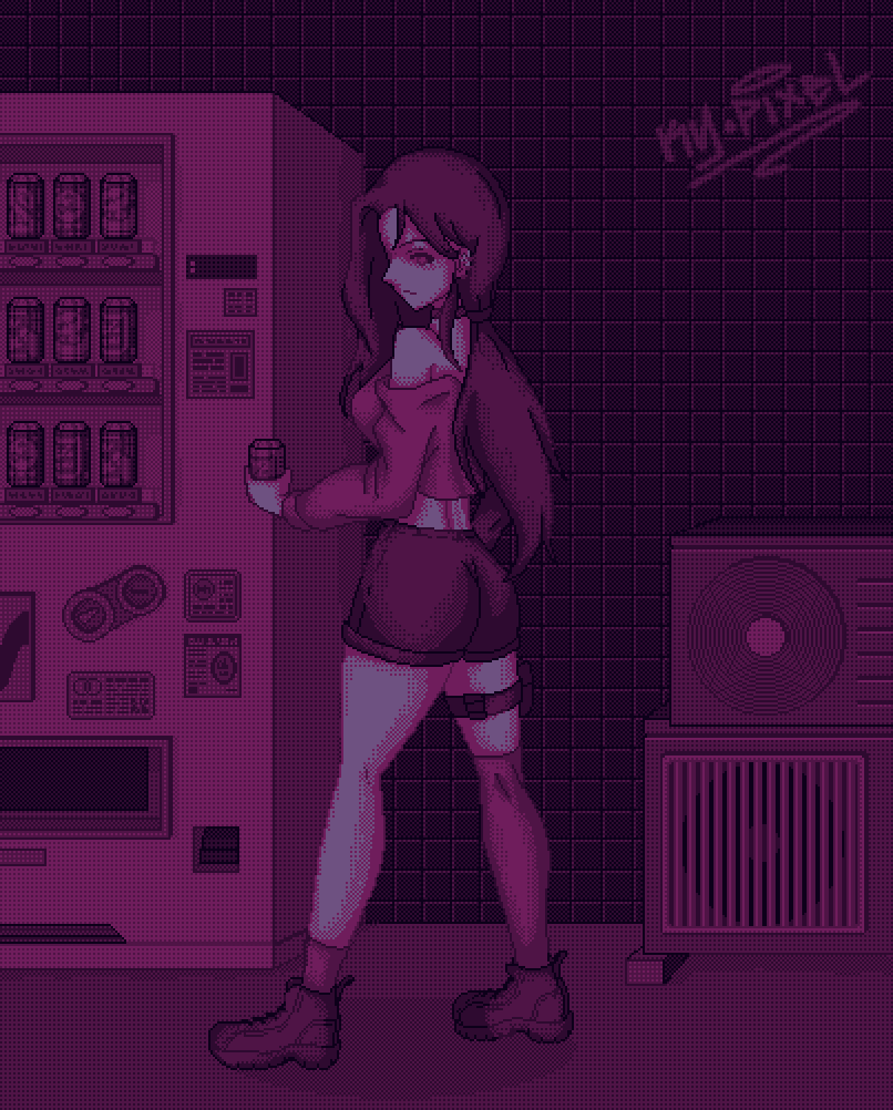 A demon glitching in and out of her demonic form.